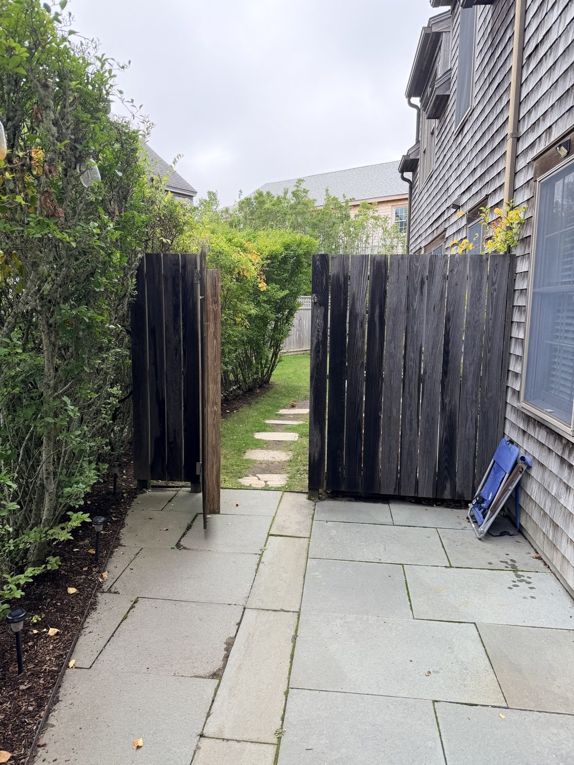 Fenced patio entrance